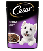 Пауч CESAR<sup>®</sup> с ягненком и овощами