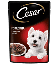 Пауч CESAR<sup>®</sup> из говядины с овощами