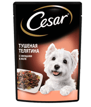 Пауч CESAR<sup>®</sup> тушеная телятина с овощами